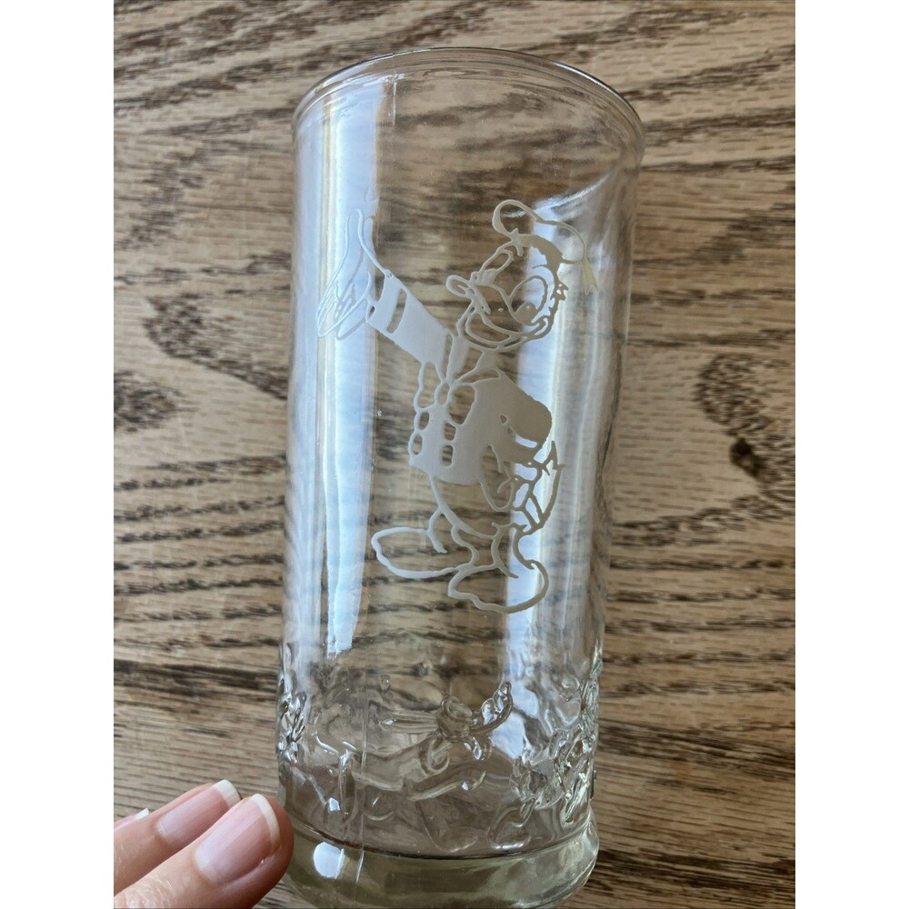 Vintage Disney Donald Duck 3D Mickey Pluto Small Juice Glass- see photos